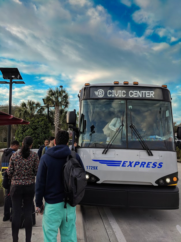 BB&T Express Bus - People Boarding